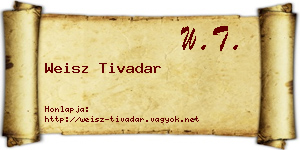 Weisz Tivadar névjegykártya